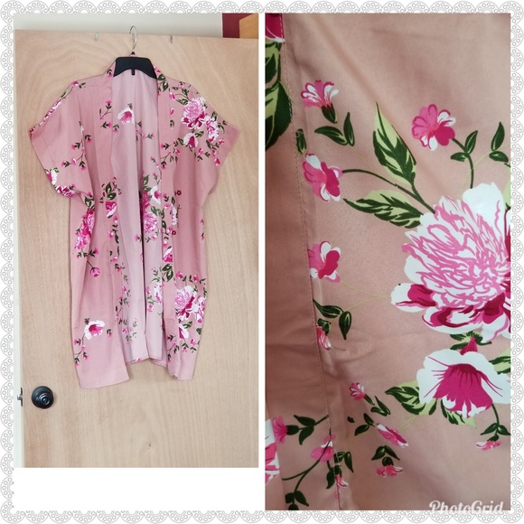 Pink Kimono Beach Cover up - Picture 2 of 7